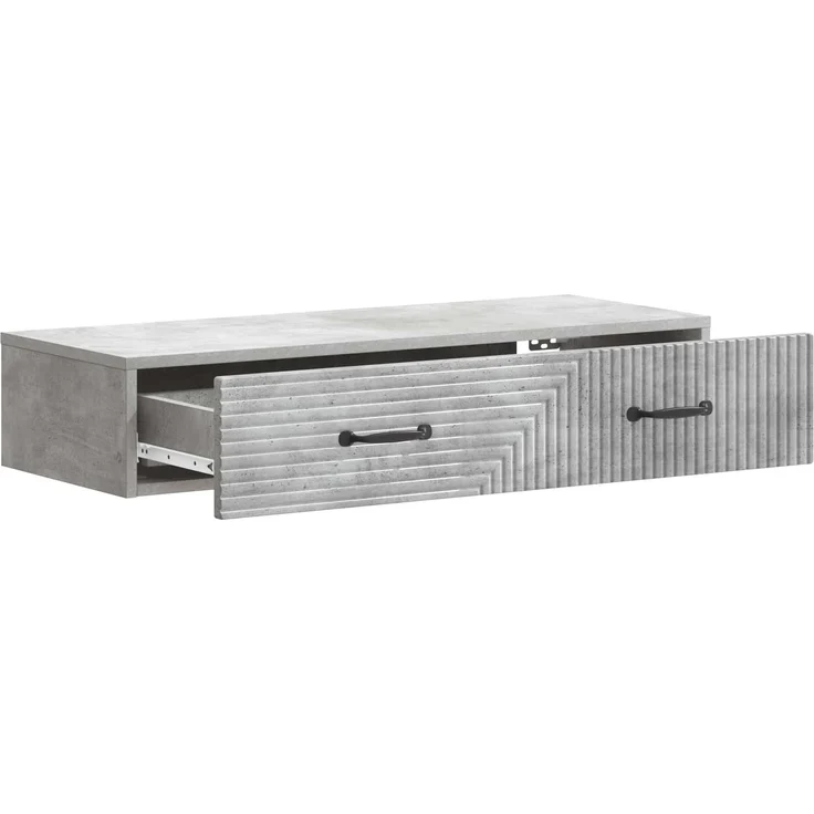 vidaXL Wandmontierter Beistelltisch Betongrau 87,5 x 34,5 x 17 cm 898668 – Bild 4