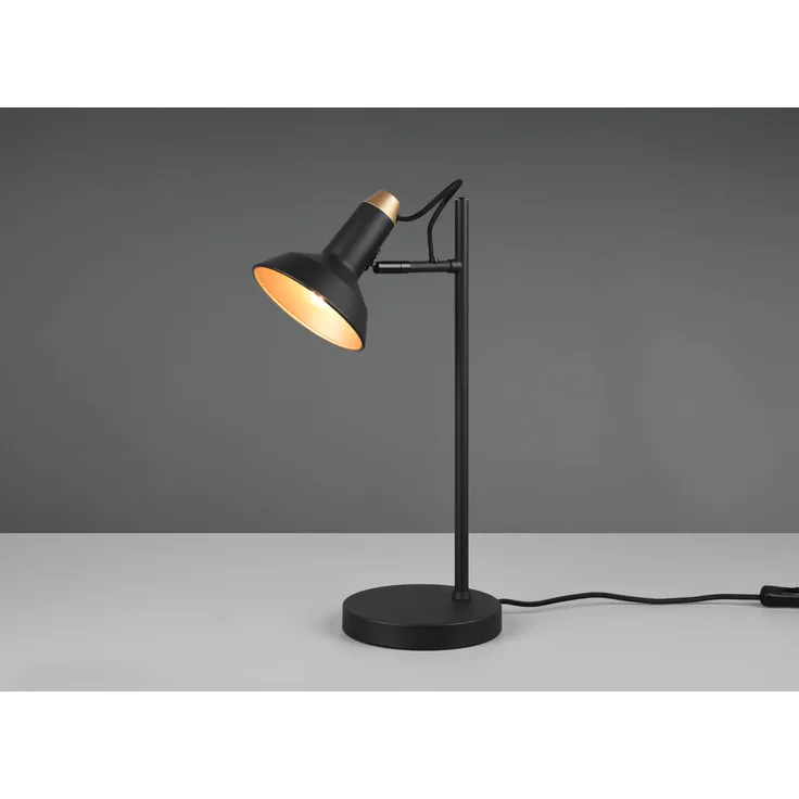 Tischleuchte, Metall, schwarz, Spot verstellbar, H 43 cm