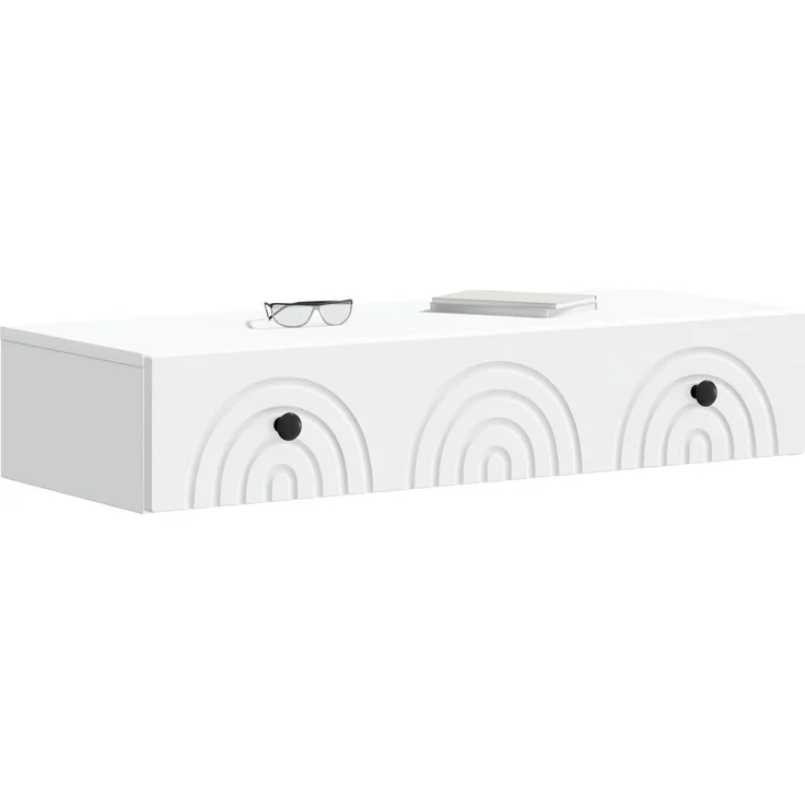 vidaXL Wandmontierter Beistelltisch Weiß 87,5 x 34,5 x 17 cm 898155 – Bild 3