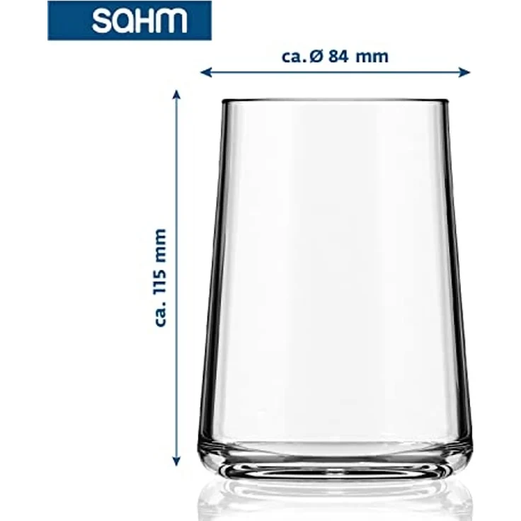 SAHM Weinglas Weingläser ohne Stiel 6er Set - Gläser Set 430 ml - Weißweingläser, 6-tlg, Glas, edles Weißweinglas – Bild 4
