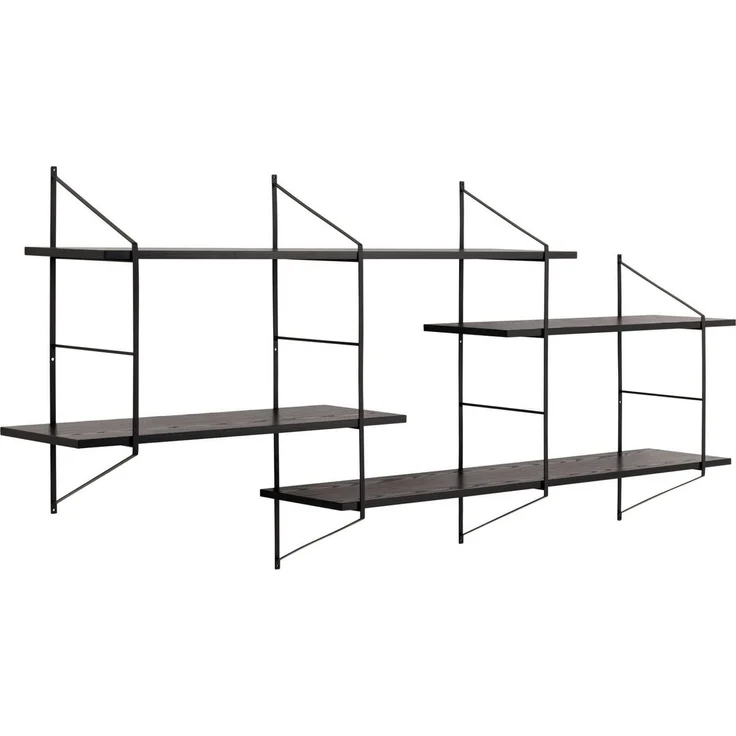 ACTONA GROUP Wandregal Belfast Wandboard, Hängeregal, Schweberegal, pulverbeschichtetem Metallgestell, asymmetrischen Details, B: 191 cm – Bild 1
