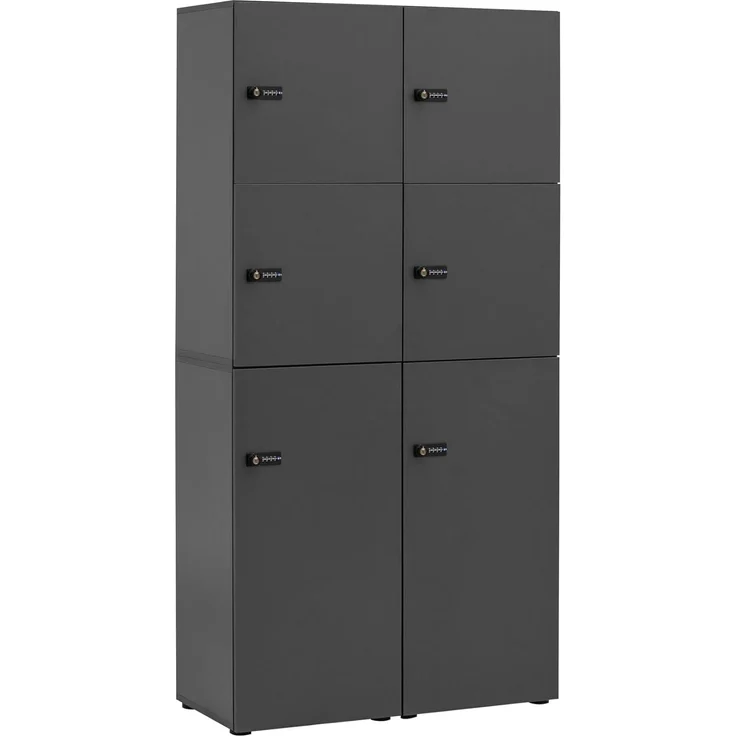 Schildmeyer Locked Spind Schrank Set Dial 702028 mit Zahlenschloss, Holzwerkstoff, anthrazit – Bild 2