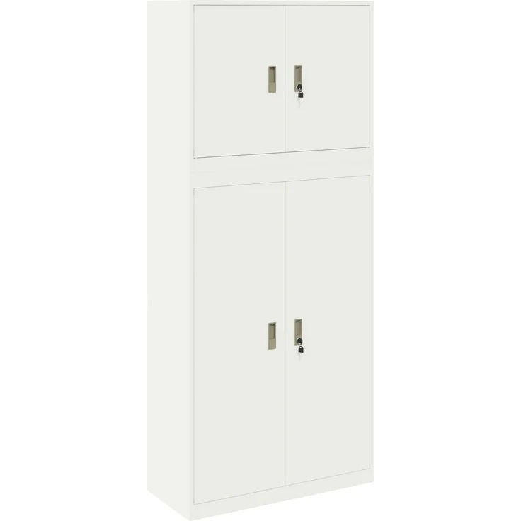 vidaXL Aufbewahrungsschrank 2 stk. Weiß 90 x 40 x 210 cm Stahl 3438728 – Bild 2