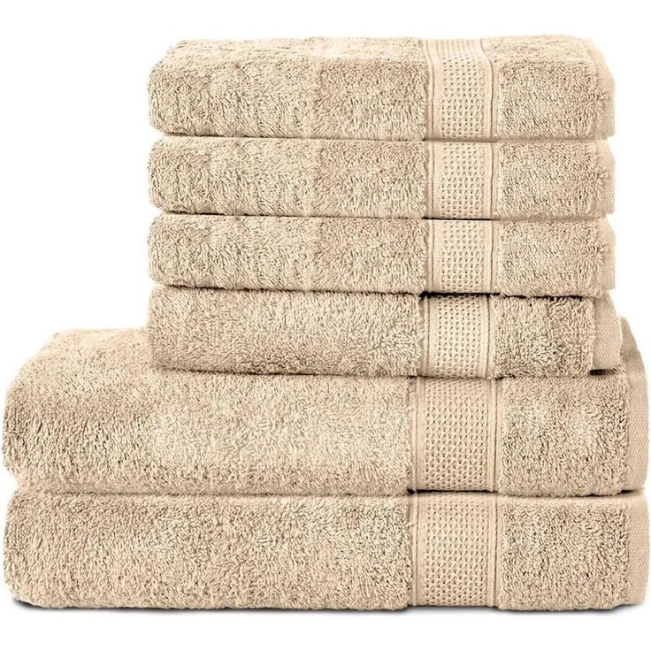 Komfortec Handtuch Set 100% Baumwolle, 2er Badetücher 70x140 cm und 4er Handtücher 50x100 cm, Frottee (Set, 6-St), Weich – Bild 1