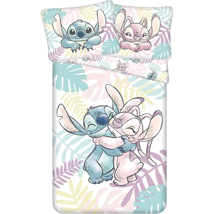 Sarcia. eu Kinderbettwäsche DISNEY Stitch Angel Bettwäsche, 100% Baumwolle, 140x200+60x80 cm – Bild 1