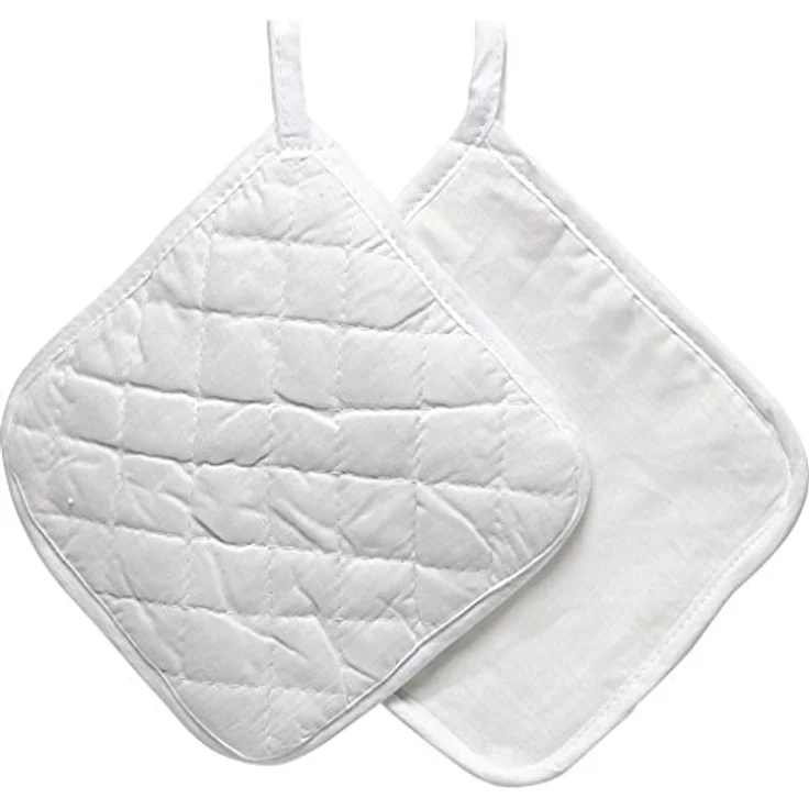 Topflappen 4 Stück aus Baumwolle weiß (62,19 € pro 1 m2 ) – Bild 2