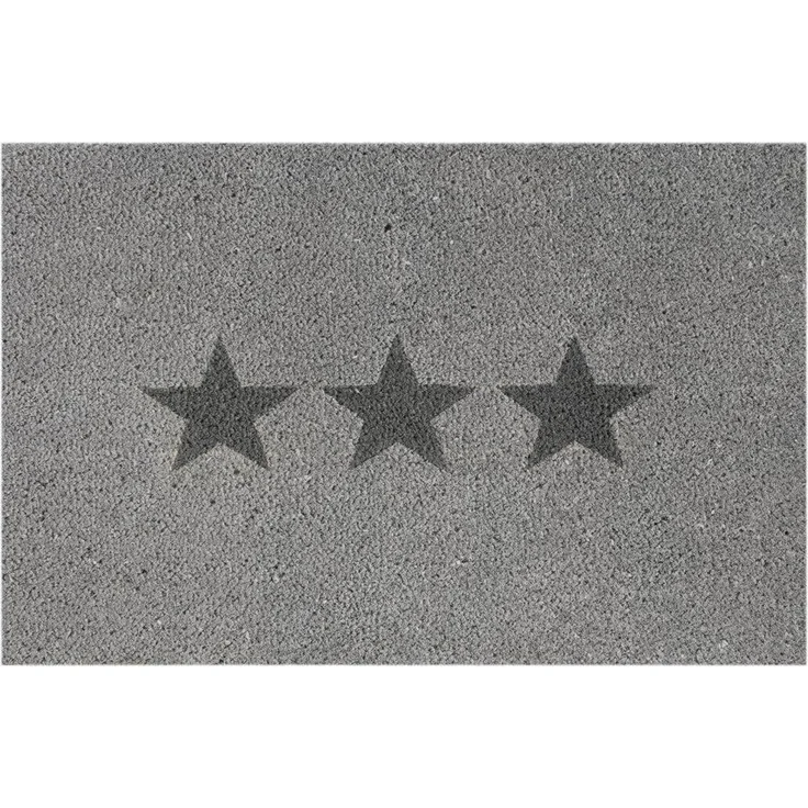 Andiamo Fußmatte Stars Kokos hellgrau, 40 x 60 cm Matten Fußmatten Schmutzmatte