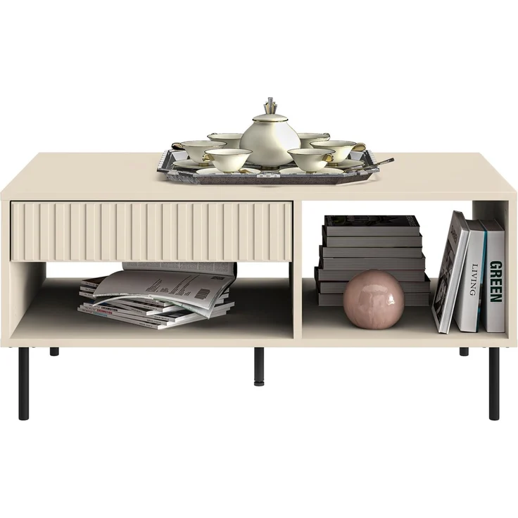 Selsey 'Caletto' Wohnzimmertisch rechteckig, beige, ca. 45 x 100 x 60 cm – Bild 6