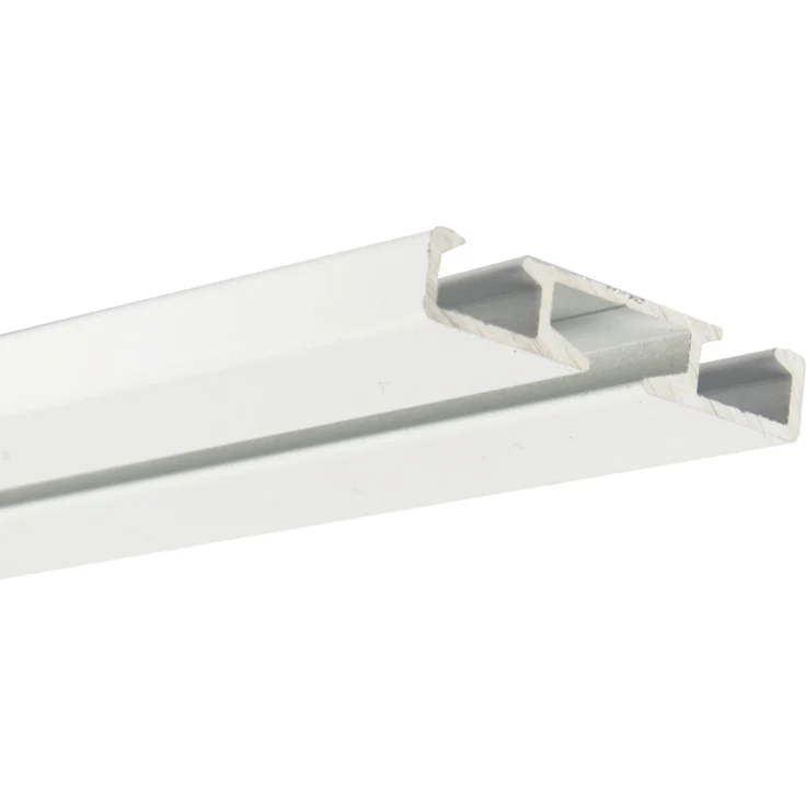 Vorhangschiene "weiß" aus Aluminium, alle Längen bis 480cm möglich, Flache Gardinenschiene ( 7mm ), "1- / 2-/ 3- /4-läufig" inkl. Vorhanggleiter – Bild 4
