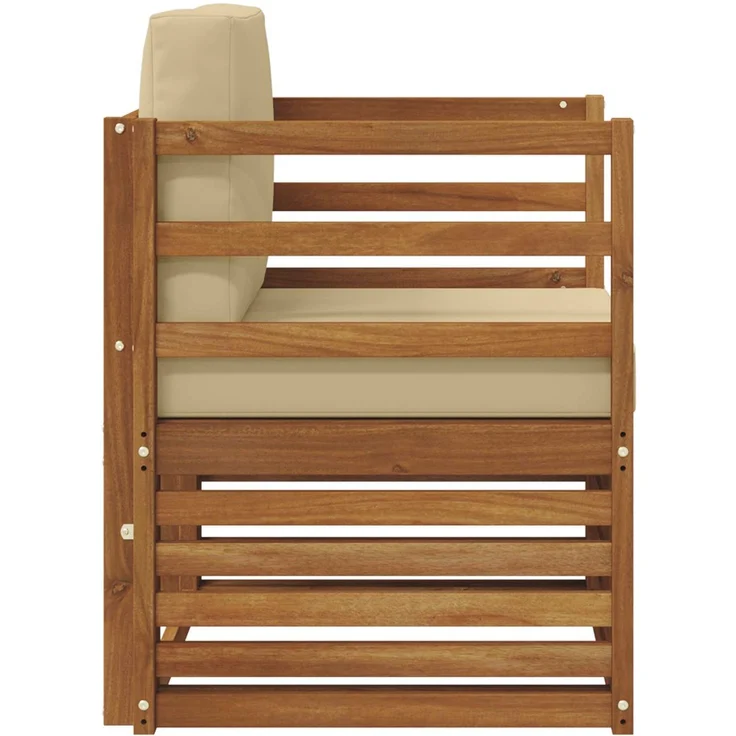 vidaXL Outdoor-Sofagarnitur Natur und Beige Massivholz Akazie 3436338 – Bild 4