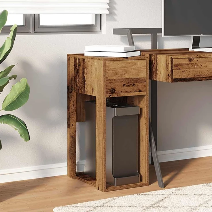 vidaXL Computerschrank mit Schublade Altholz-Optik 30x44x74 cm 858738 – Bild 2