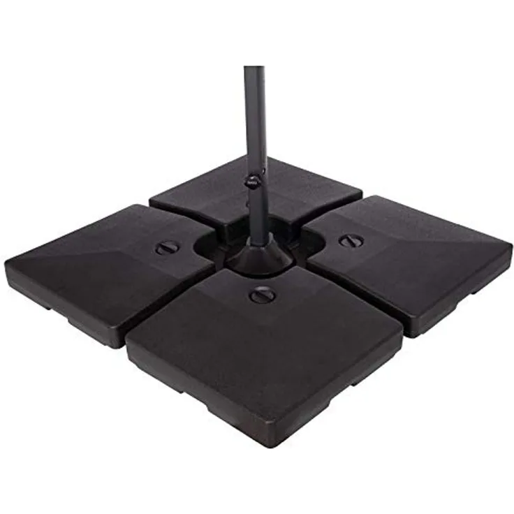 Derby by Doppler 4er Set Beschwerplatten - befüllbar mit Wasser oder Sand, anthrazit, 4 x 35 kg max.