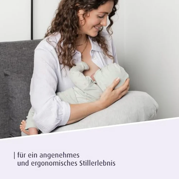 Reer Stillkissen Air Mama, aufblasbar mit abnehmbarem Bezug & Tragebeutel, Grau – Bild 2