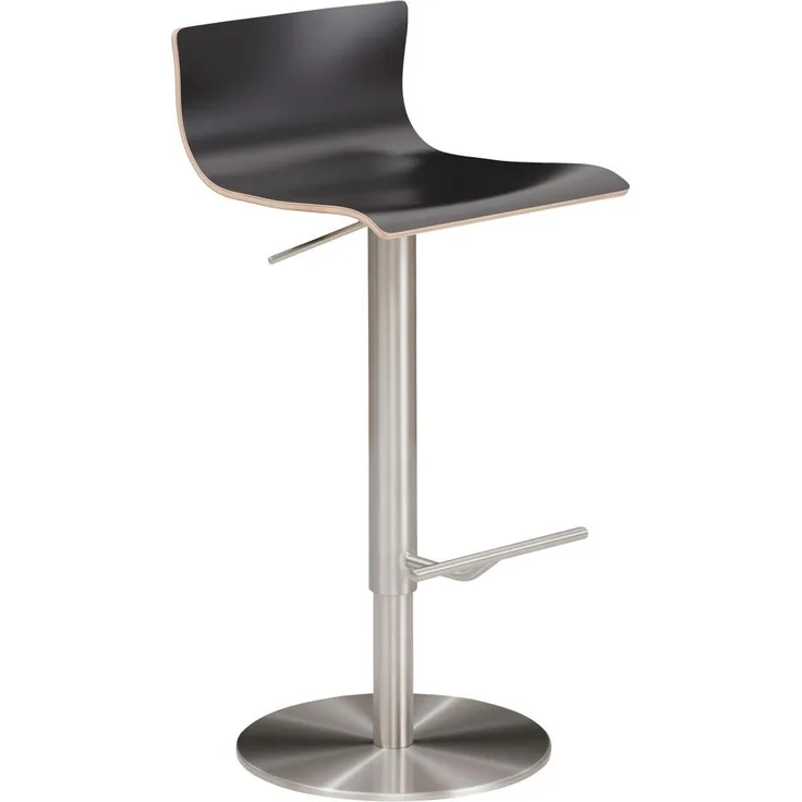 MID.YOU Barhocker Anthrazit, Drehbar, Abwischbar, Holz-Metall, Buche furniert, 39.5x72-98.5x43 cm