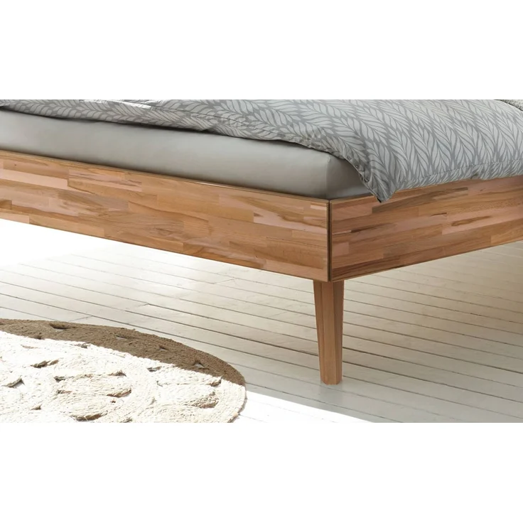 Hasena Massivholzbett Pesaro Kernbuche mit Polsterkopfteil 200x210 cm, Fußhöhe 20 cm – Trento – Bild 4
