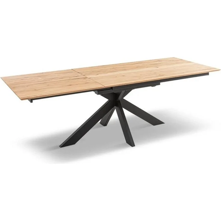 Ausziehtisch 160(245)x90cm "Hamburg" Wildeiche & Metall schwarz – Bild 5
