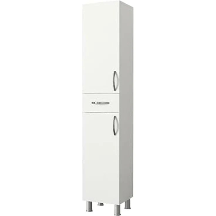 Dmora Hochschrank Arkab 35x31,3x179 cm Weiß 4 Regale, 6 Fächer – Bild 2