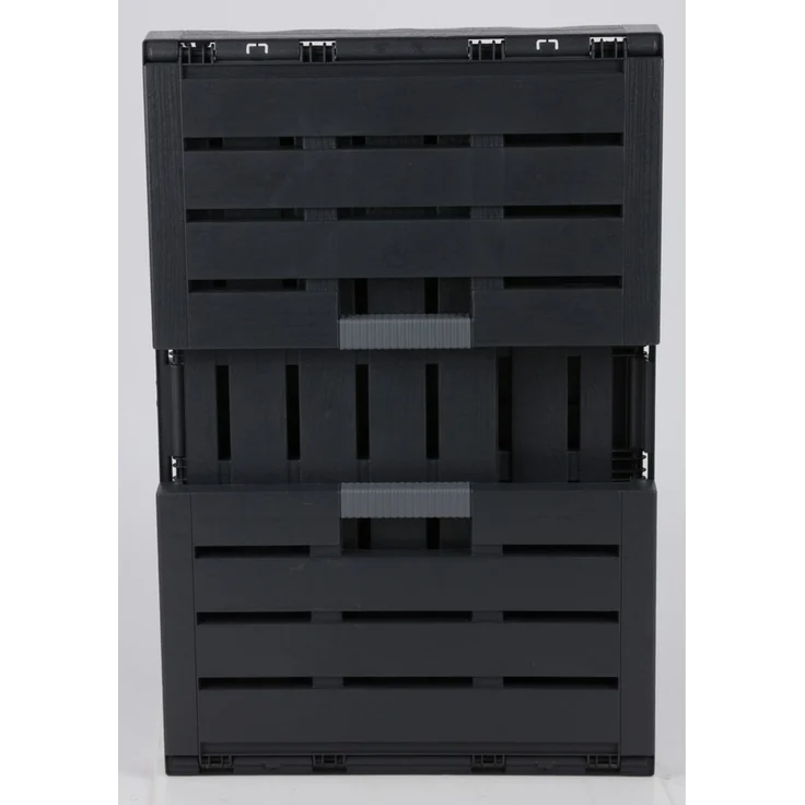 Klappbox Holzoptik 60 L Kunststoff schwarz Tragkraft 30 kg Faltbox Transportbox 5 Stück – Bild 4
