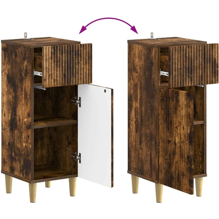 vidaXL 3-teiliges Badezimmer-Schranksystem ARNHEM 3 stk. Raucheiche 3418013 – Bild 7
