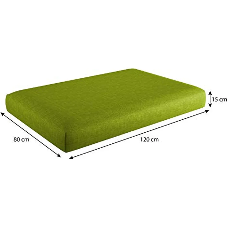 sunnypillow Palettenkissen mit abnehmbarem Bezug Kaltschaum Palettenauflage Palettenpolster Palettensofa Sitzkissen Rückenlehne Indoor Outdoor 6er Set 120x80 Grün – Bild 5