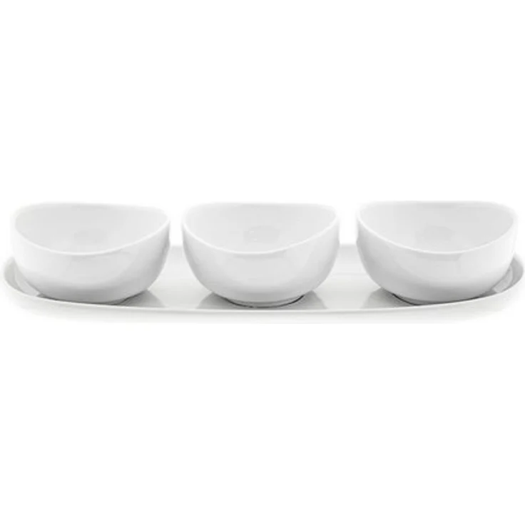 Mila Snackschalen-Set mit Servierteller aus hochwertigem Porzellan - 4-teilig – Bild 4