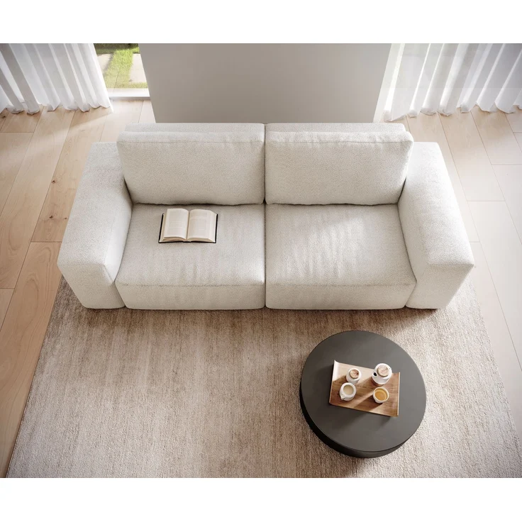Big-Sofa Lanzo 230x95 cm Bouclé Creme-Weiß – Bild 4