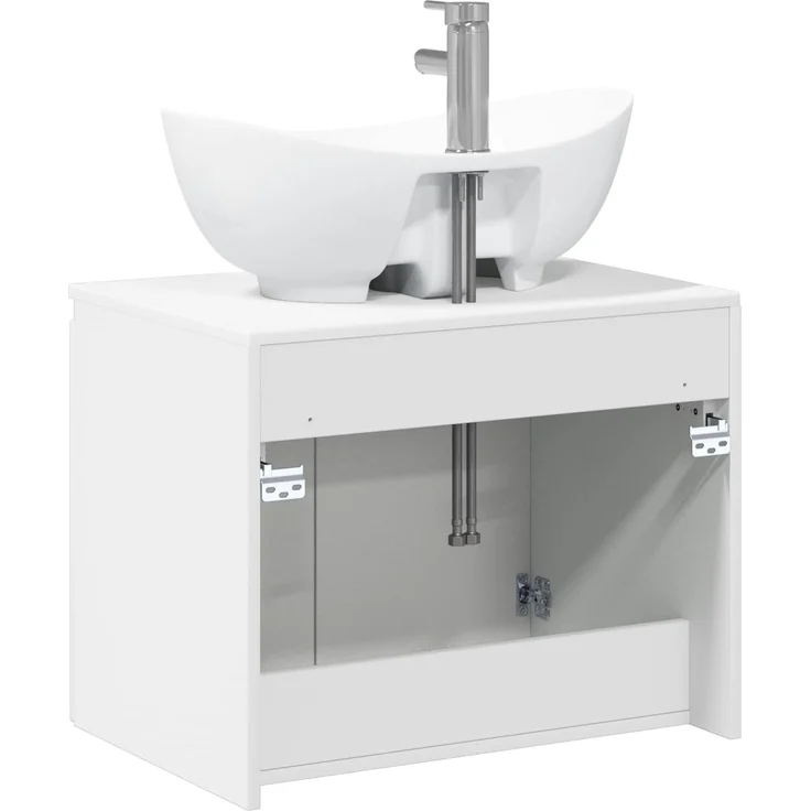 vidaXL Waschbeckenschrank Hochglanz Weiß 62,5 x 44,5 x 80 cm 3404344 – Bild 7