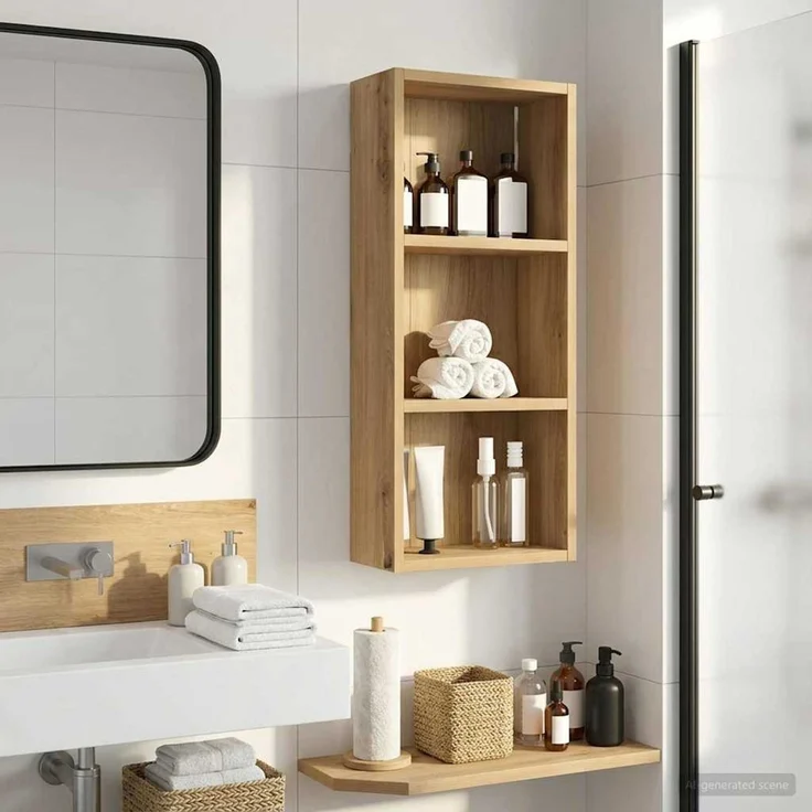 vidaXL Badezimmer-Wandschrank Kunsthandwerk Eiche 30 x 14 x 70 cm 889334 – Bild 1