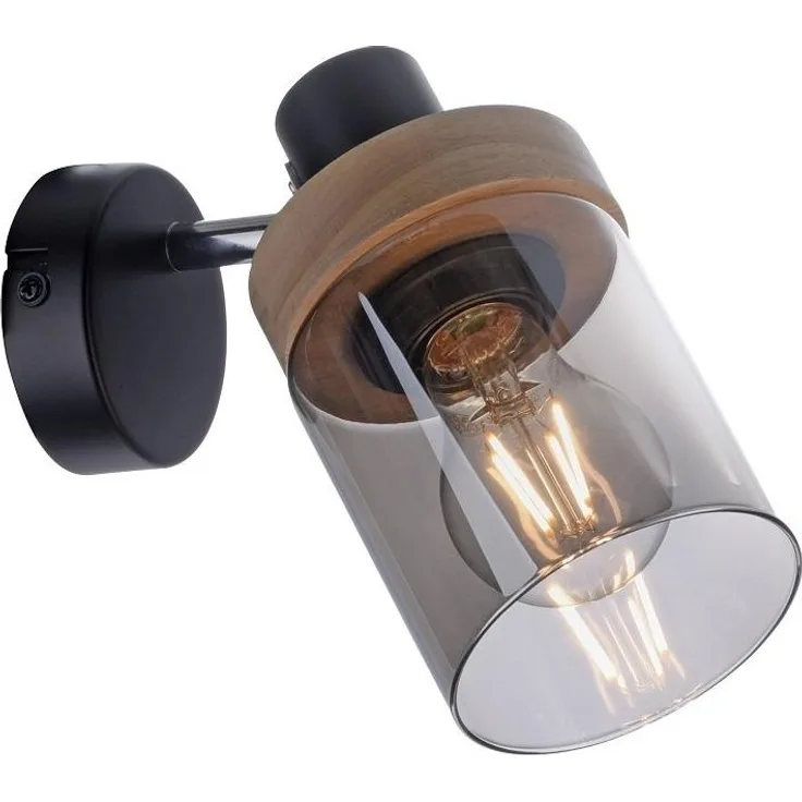 Leuchten Direkt 11311-18 PASQUAL Wand- und Deckenleuchte Rauchglas holz