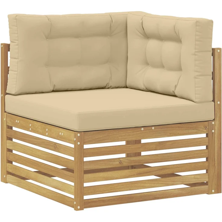 vidaXL Outdoor-Sofagarnitur 4 pcs Weiß und Beige 250 x 170,5 x 73 cm 3390408 – Bild 4