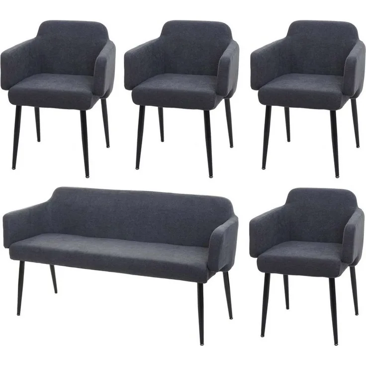 MCW Essgruppe MCW-L13-Set-4, (Set, 5er), Hohe Stoffqualität, Schraubfüße zum Ausgleichen von Bodenunebenheiten