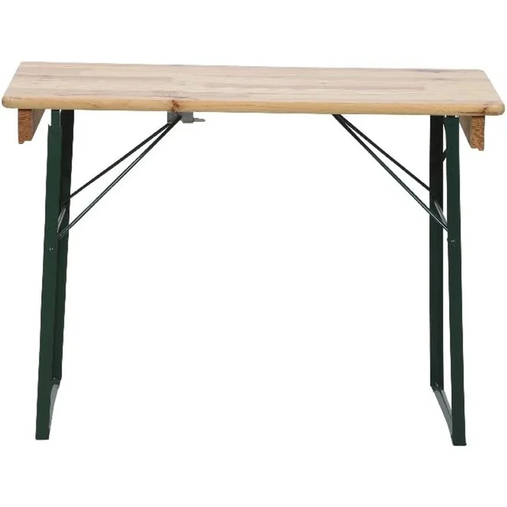 Fun Star Festzeltgarnitur, 3-teilig, klappbar, Holz natur / Stahl grün, 110 x 50 x 79 cm – Bild 12