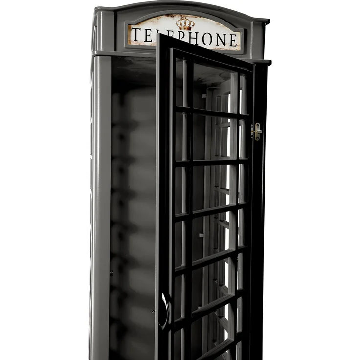 Telefonzelle Schrank – Telefonbox 1-türig in Schwarz – Bild 6