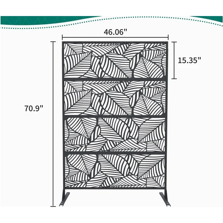 GarveeMore Paravent Metall Privatsphäre Bildschirm Outdoor Dekorative Privatsphäre Zaun – Bild 2
