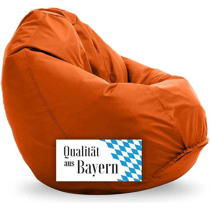 Bruni Kinder-Sitzsack Classico S in Orange – Sitzsack mit Innensack für Kinder, Abnehmbarer Bezug, lebensmittelechte EPS-Perlen als Bean-Bag-Füllung, aus Deutschland