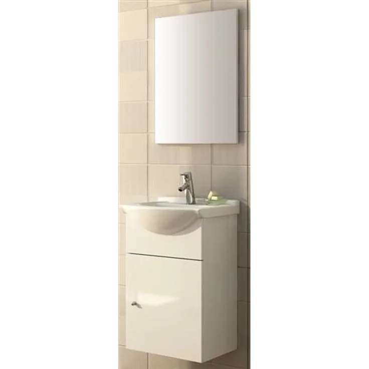 Möbel-Set 45 cm weiß m/ Spiegel + 1 Tür