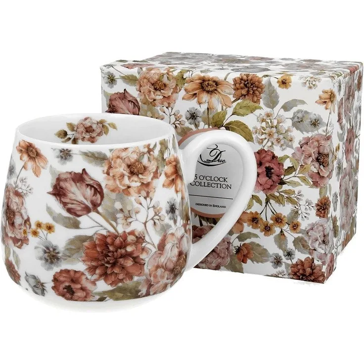 DUO FLORAL Fassbecher 430 ml PASTEL FLOWERS New Bone China Porzellan