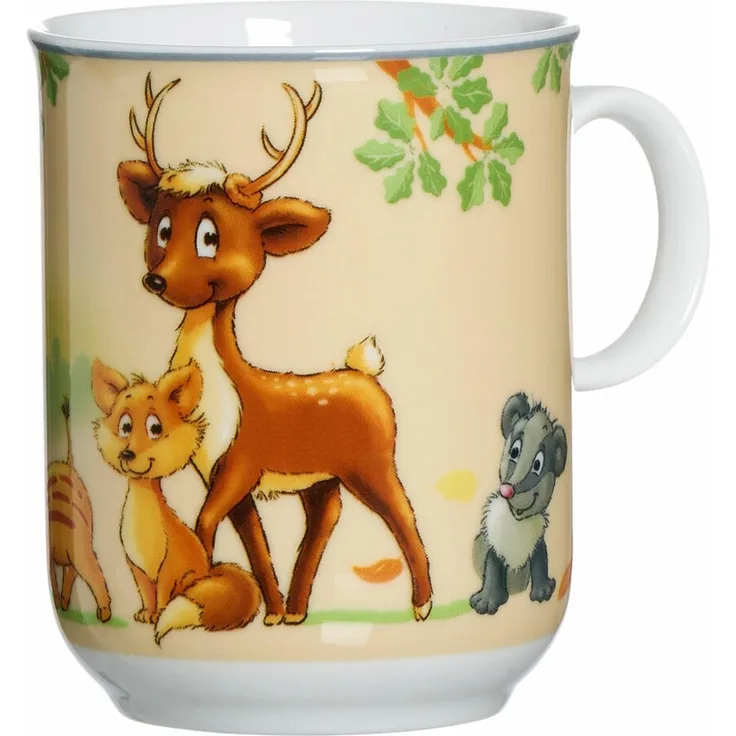 Ritzenhoff & Breker Becher Waldtiere, Tasse, Teetasse, Kinder, Porzellan, Bunt, 270 ml, 422429