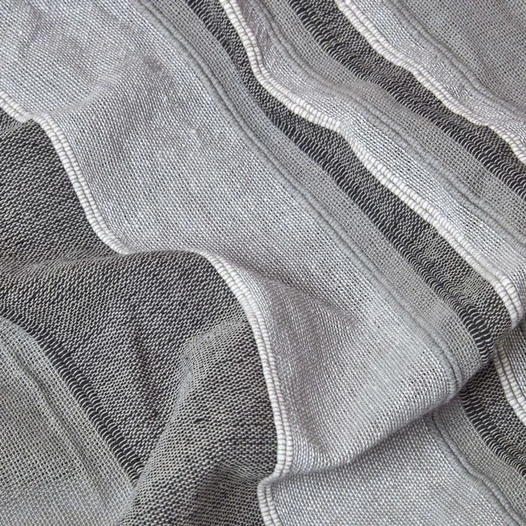 Plaid Tagesdecke Morocco, grau gestreift, 150 x 200 cm, Homescapes – Bild 4