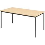 bümö Tisch, Multifunktionstisch 160 x 80 cm in Ahorn/Schwarz - Besprechungstisch, Konferenztisch, Meetingtisch, Mehrzwecktisch, Pausentisch, Besprechungsraum, Meetingraum, Pausenraum, VS16-3-D