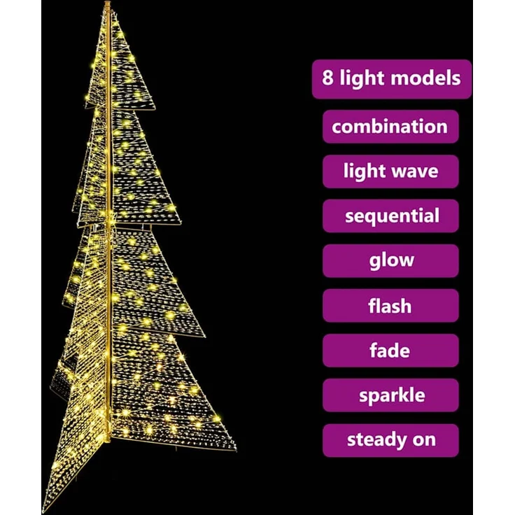 vidaXL Weihnachtsbaum Warmes Weiß 180 cm PET 240 LEDs 42019219 – Bild 9