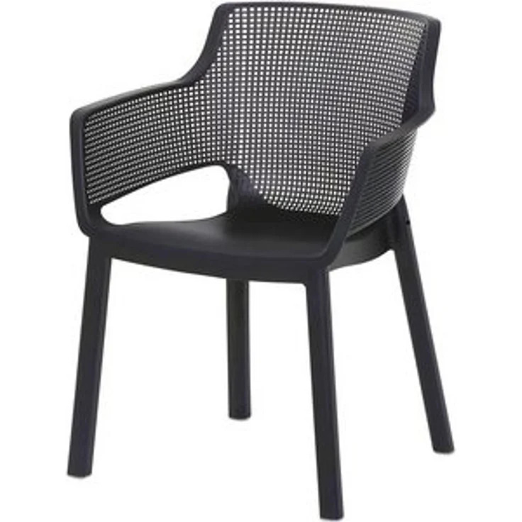 BURI Gartenstuhl Stapelstuhl "Easy" Bistrostuhl Terrassenstuhl - Stapelsessel 80cm Balkonstuhl Kunststoff graphit stapelbar Garten, Terrasse & Balkon – Bild 6
