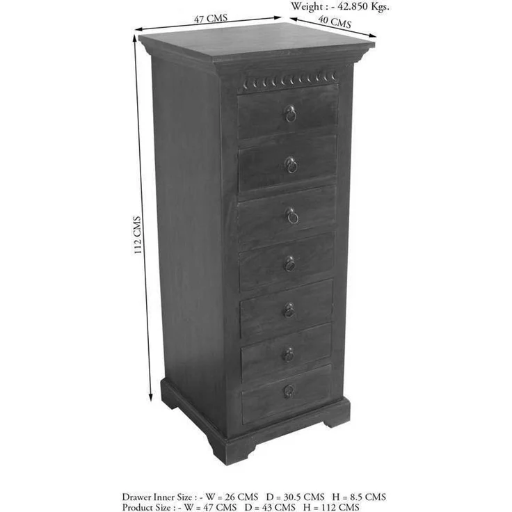 Kommode Akazie 47x43x112 honig lackiert OXFORD #0523 – Bild 8