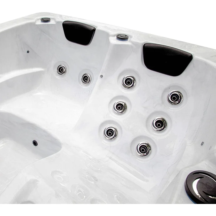 HOME DELUXE Outdoor-Whirlpool 'White Marble', 210 x 160 cm, für 3 Personen, mit Treppe & Thermoabdeckung – Bild 9