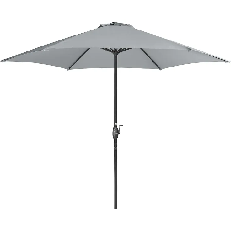 Derby by Doppler Sonnenschirm / Kurbelschirm "Basic Lift neo 300", grau, Ø 300 cm