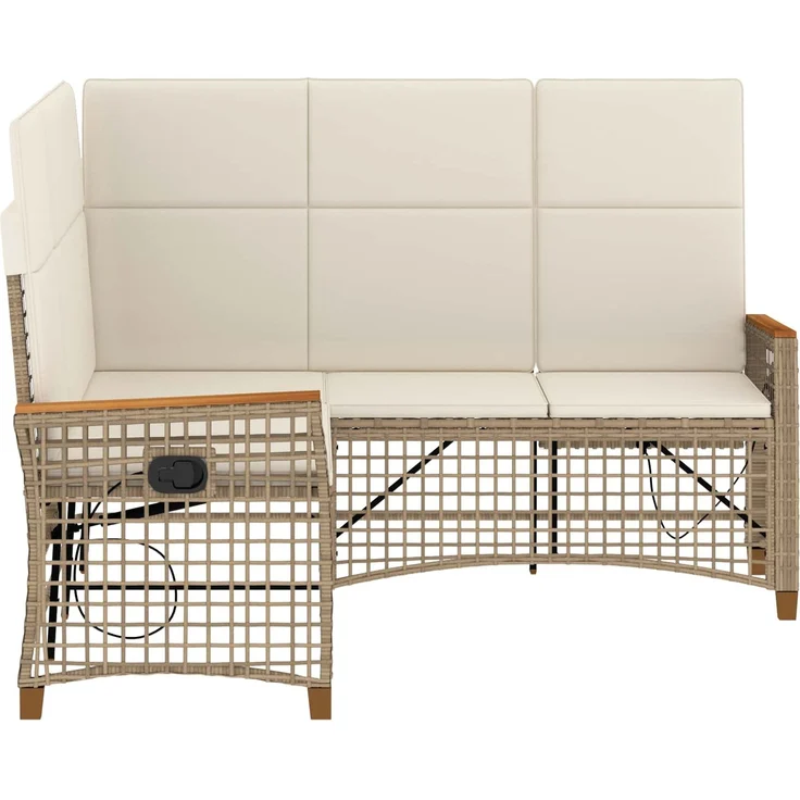 vidaXL Garten Liegesofa Set Beige und Cremeweiß 164 x 164 x 112 cm 42026826 – Bild 6