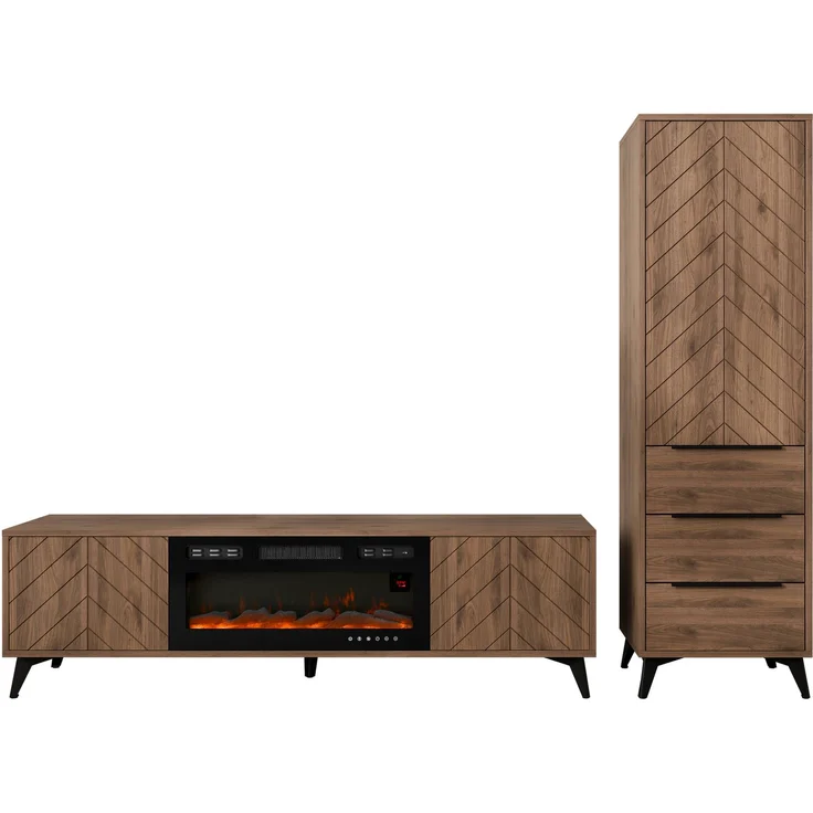 Wohnzimmer-Set Xylix Bis III (Farbe: Nuss Okapi) – Bild 2