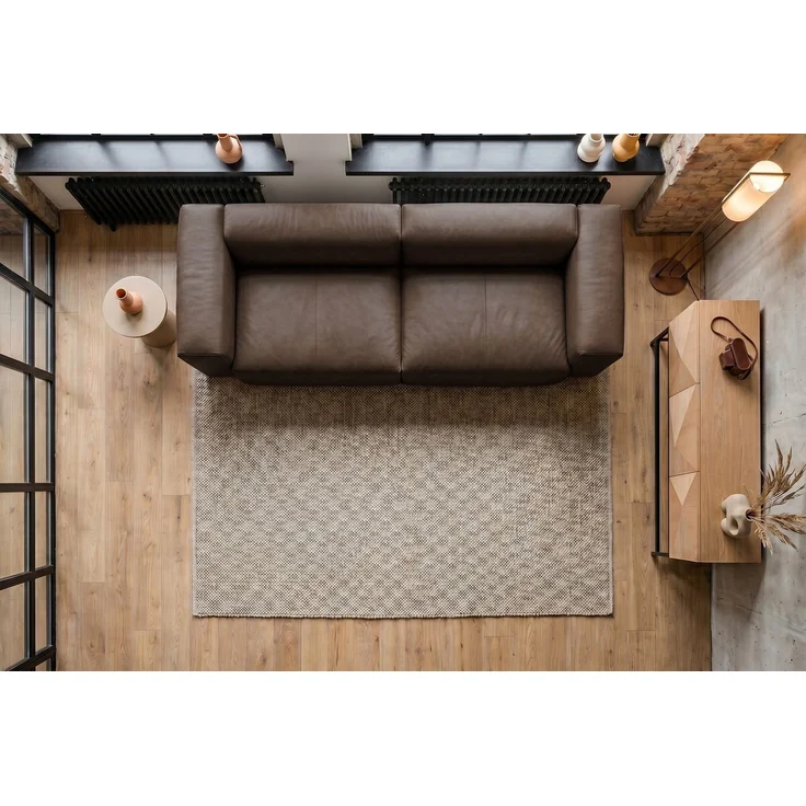 KAWOLA Sofa CELESTE 4-Sitzer Leder dunkelbraun 72 x 114 x 302 cm – Bild 6