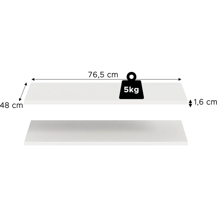 Zubehör Einlegeboden 2er Set (B/H/T: 77x2x48 cm) in weiß – Bild 3
