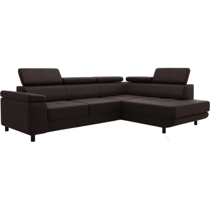 thematys Ecksofa LUNA L 250 x 183 cm, mit Schlaffunktion, mit Bettkasten, mit verstellbaren Kopfstützen, Braun (Monolith 29), Ausrichtung Rechts – Bild 2